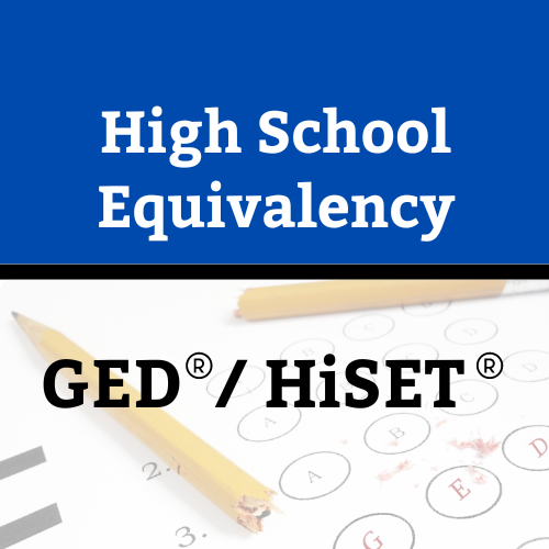 High School Equivalency GED and HiSet tests
